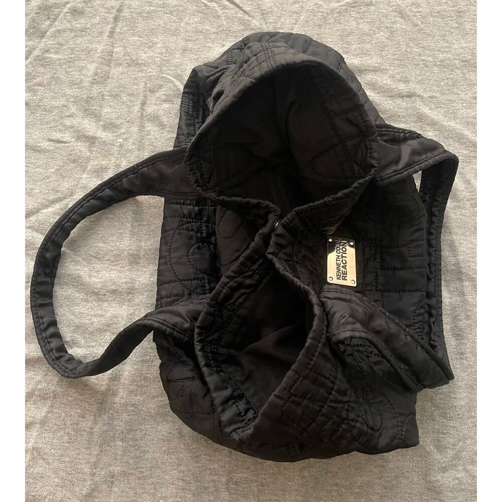Kenneth Cole Reaction Womens Black Quilted Shoulder Bag Tote - Picture 9 of 13